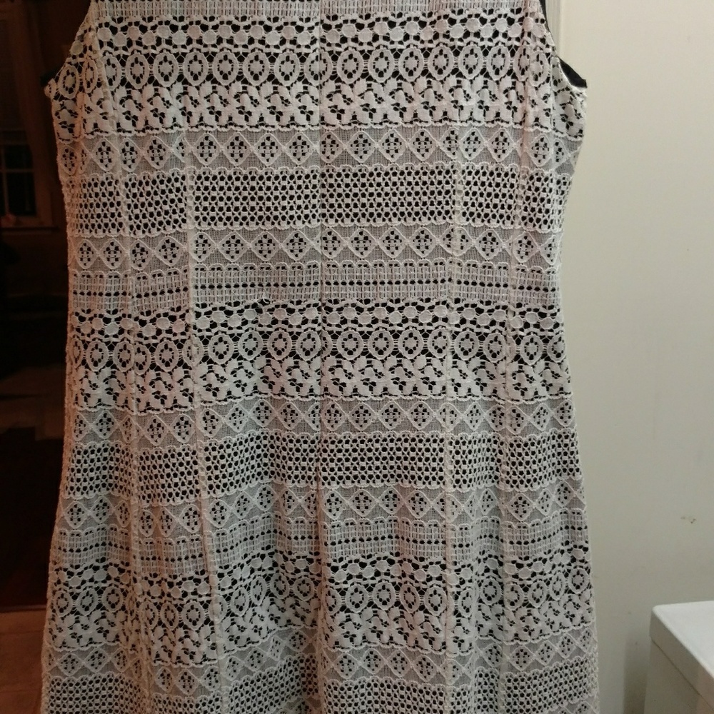 New york and Co.white lacey cotton/nylon dress - Picture 3 of 8